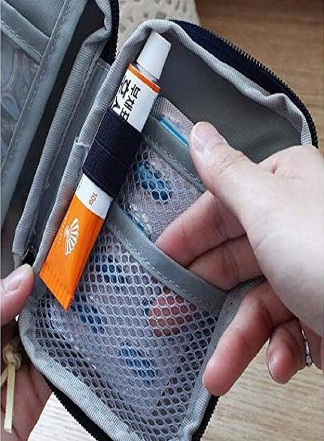 WOLTAX Mini First aid kit Travel Pouch Medicine Storage Bag Emergency Box Organizer with Medicine-Pocket Empty for Travelling car Home Office - Image 4